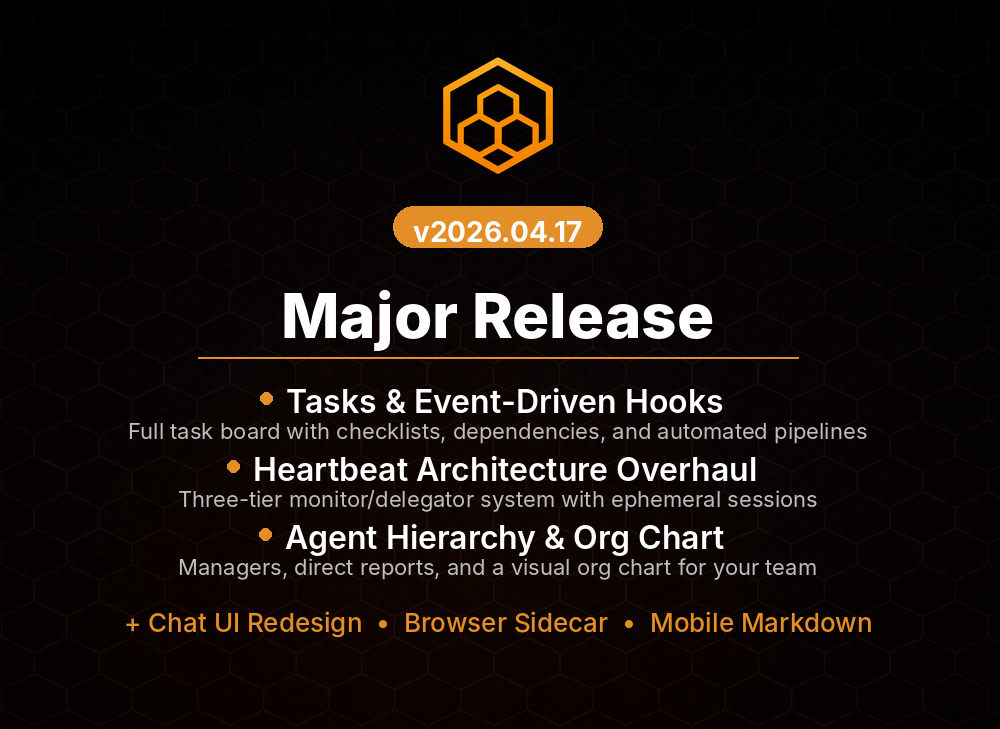 Hivemind 2026.04.17: Tasks, Hooks, and Agent Hierarchy